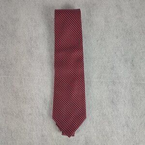 Club Room by Charter Club Burgundy,  White, Blue 100% U.S.A Made Silk Necktie